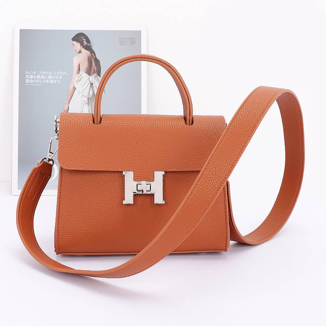Faux Leather Flap Bag