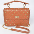 Quilted Faux Leather Top Handle Bag