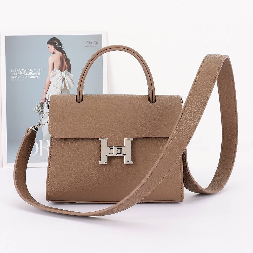 Faux Leather Flap Bag