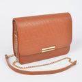 Embossed Faux Leather Flap Bag