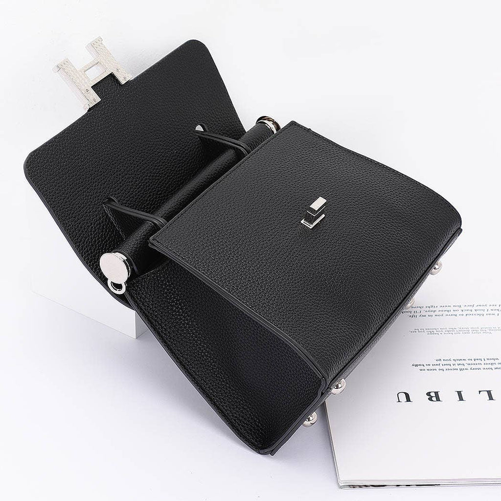 Faux Leather Flap Bag