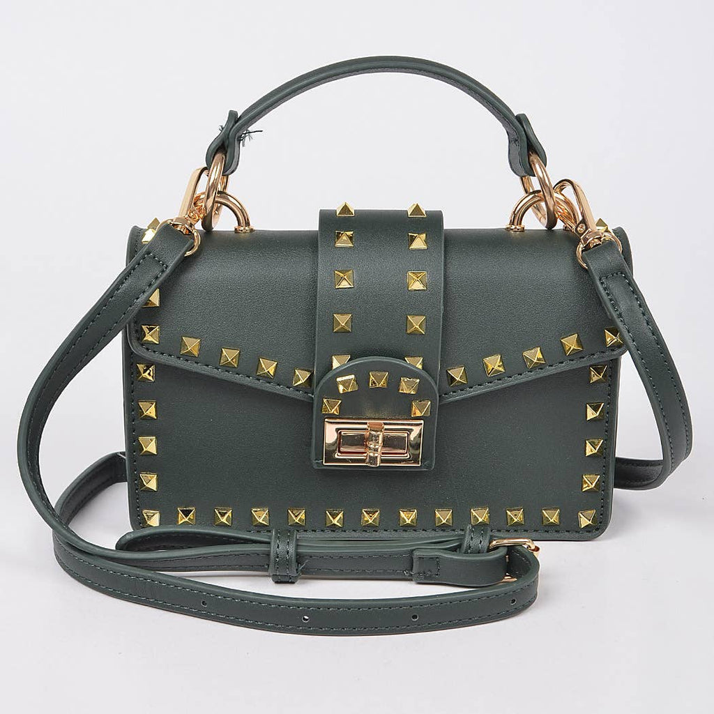 Studded Top Handle Clutch