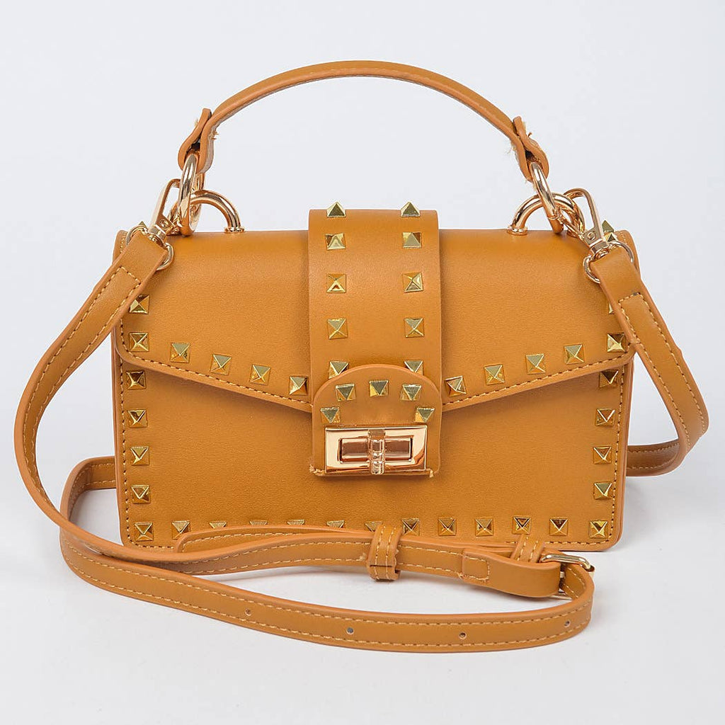 Studded Top Handle Clutch