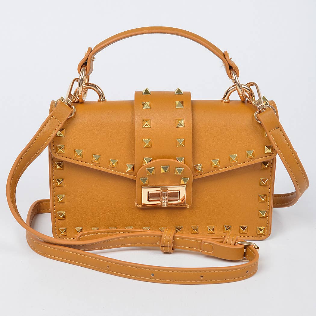 Studded Top Handle Clutch