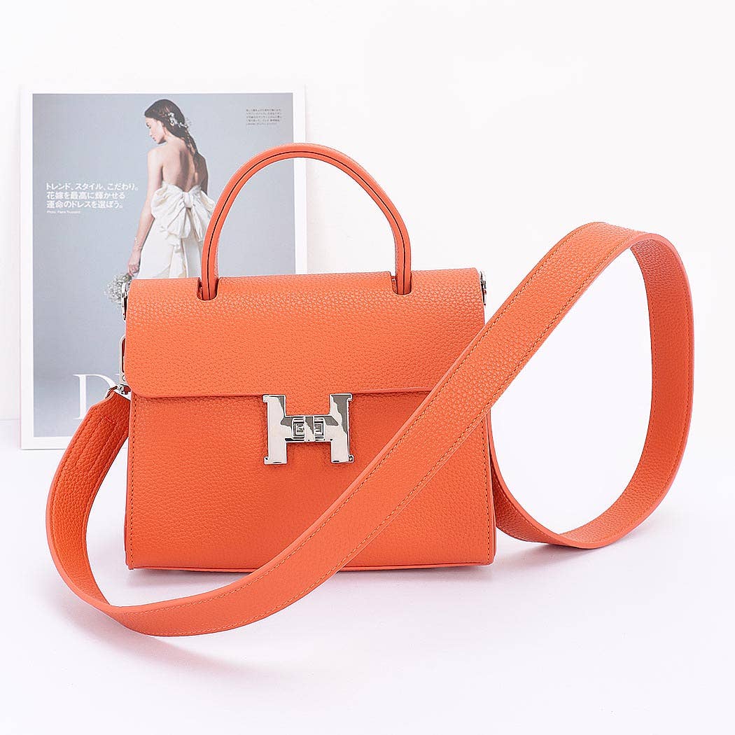 Faux Leather Flap Bag
