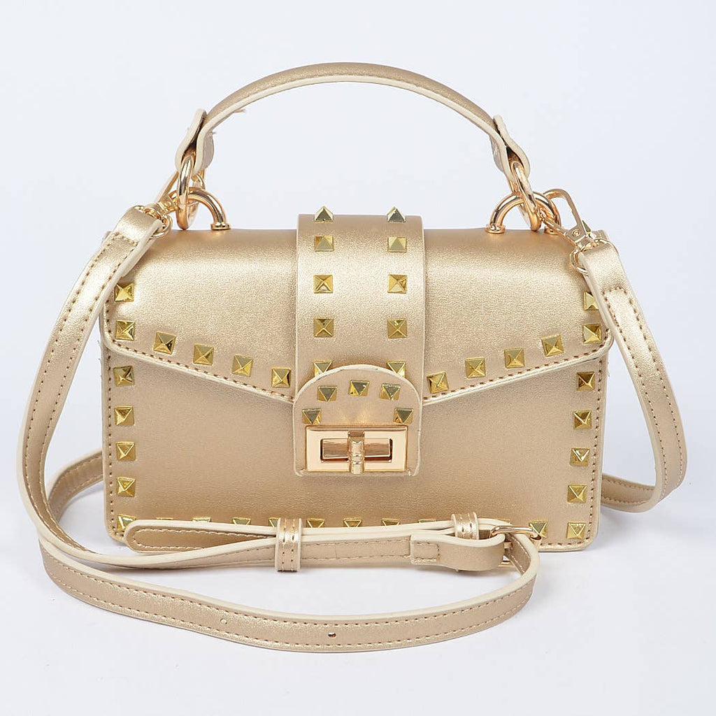 Studded Top Handle Clutch