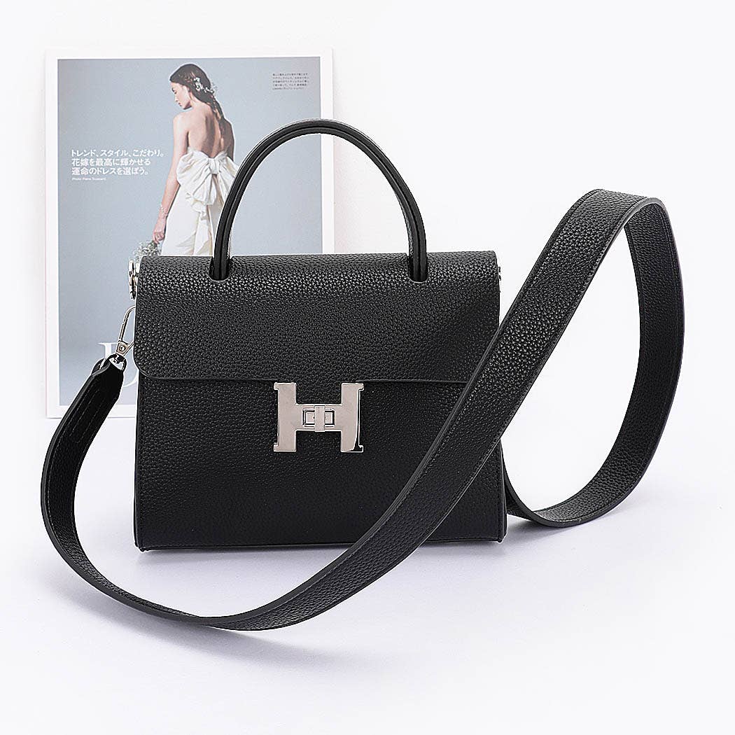 Faux Leather Flap Bag