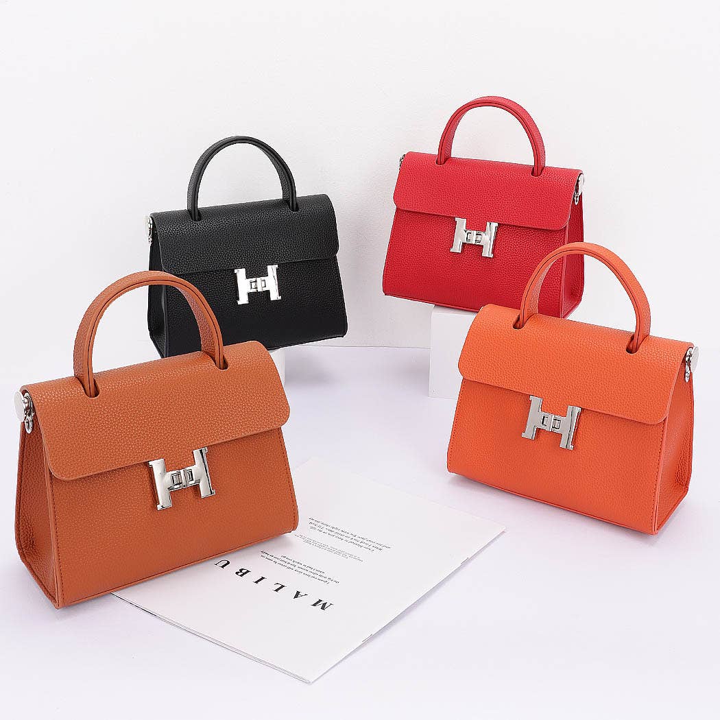 Faux Leather Flap Bag