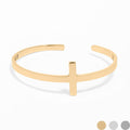 Stainless Steel Cross Cuff Bracelet with Christian Scripture Philippians 4:13